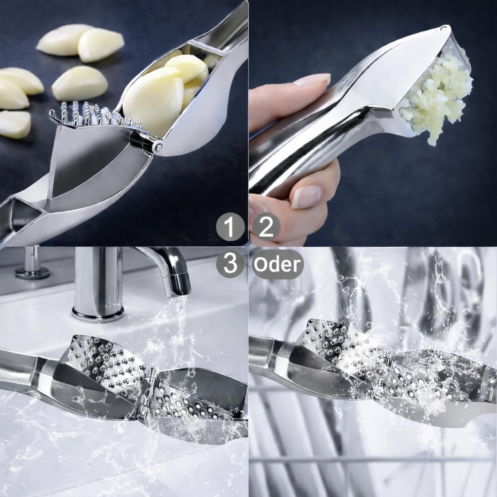 Premium garlic press made of zinc alloy