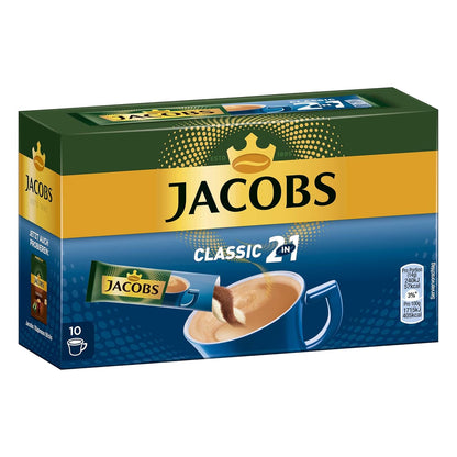 Jacobs 2 in 1- Instant Coffee with Cream (10 x 16 g)-Pack of 2