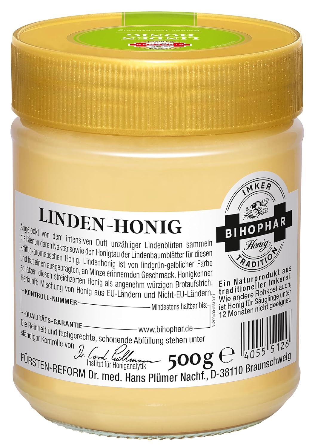Creamy Linden Honey by Bihophar - 500g