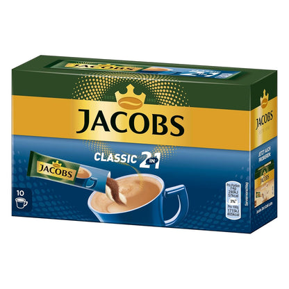 Jacobs 2 in 1- Instant Coffee with Cream (10 x 16 g)-Pack of 2